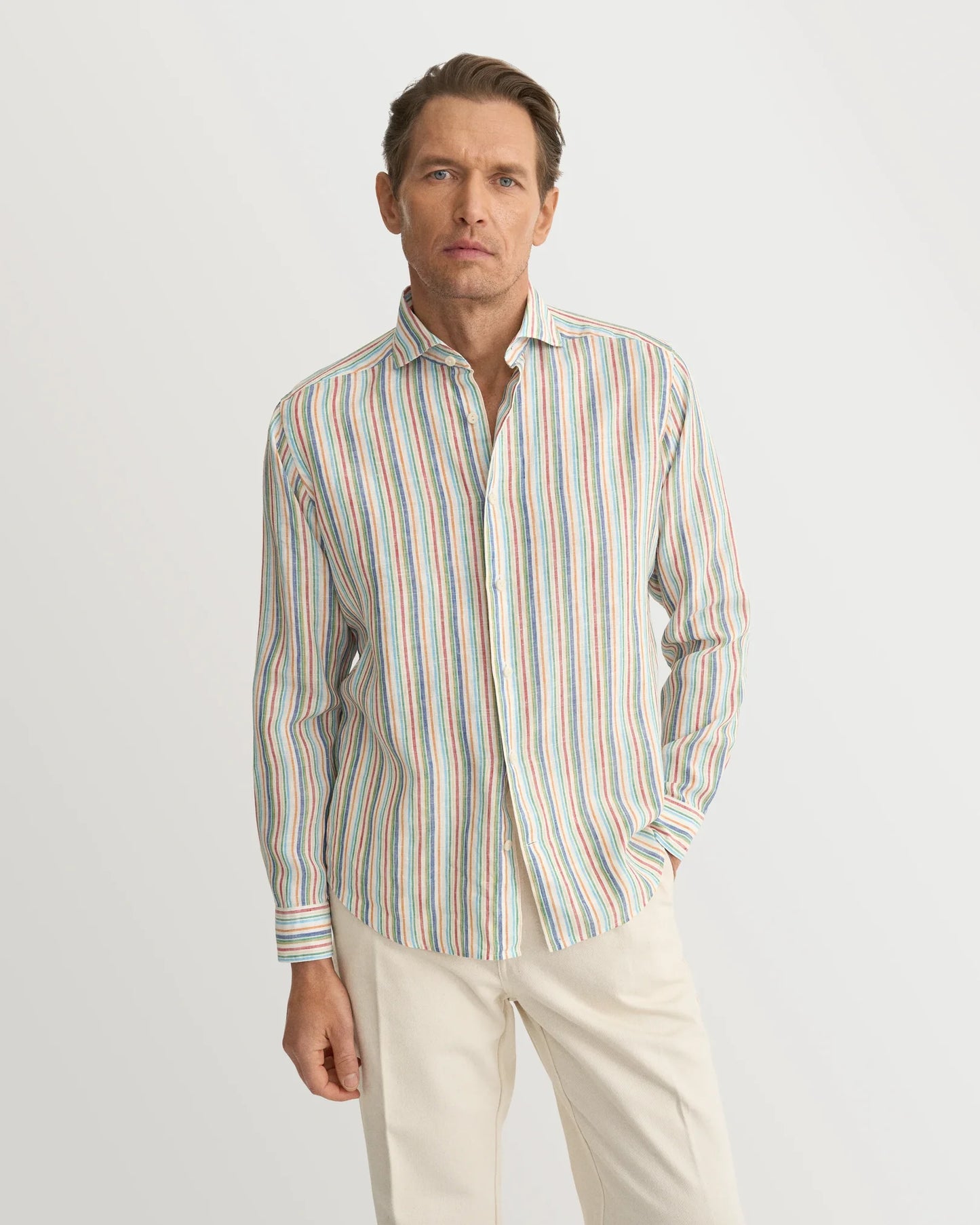 Eton Linen Rainbow Stripe