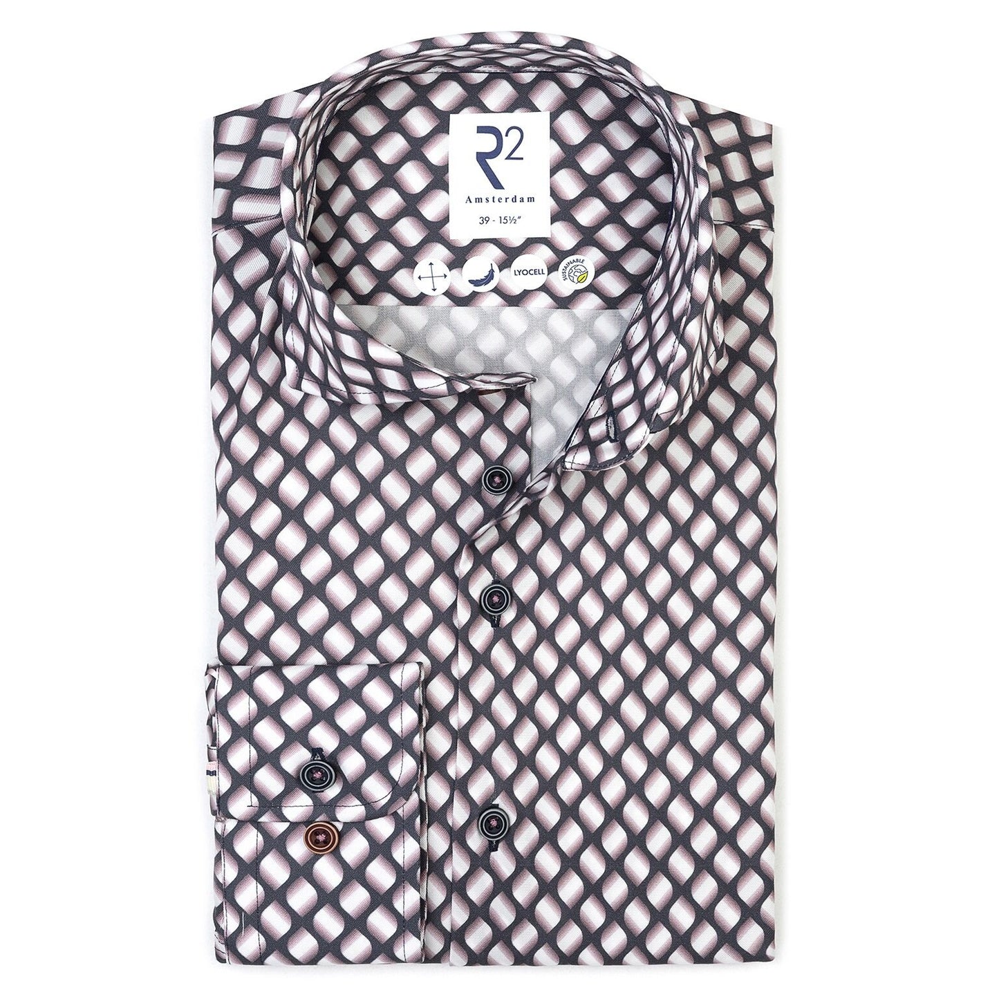 R2 Amsterdam Geometric Dress Shirt