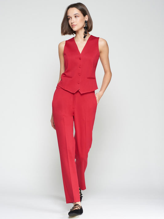 Cherry Red - Women's Trouser - Vilagallo